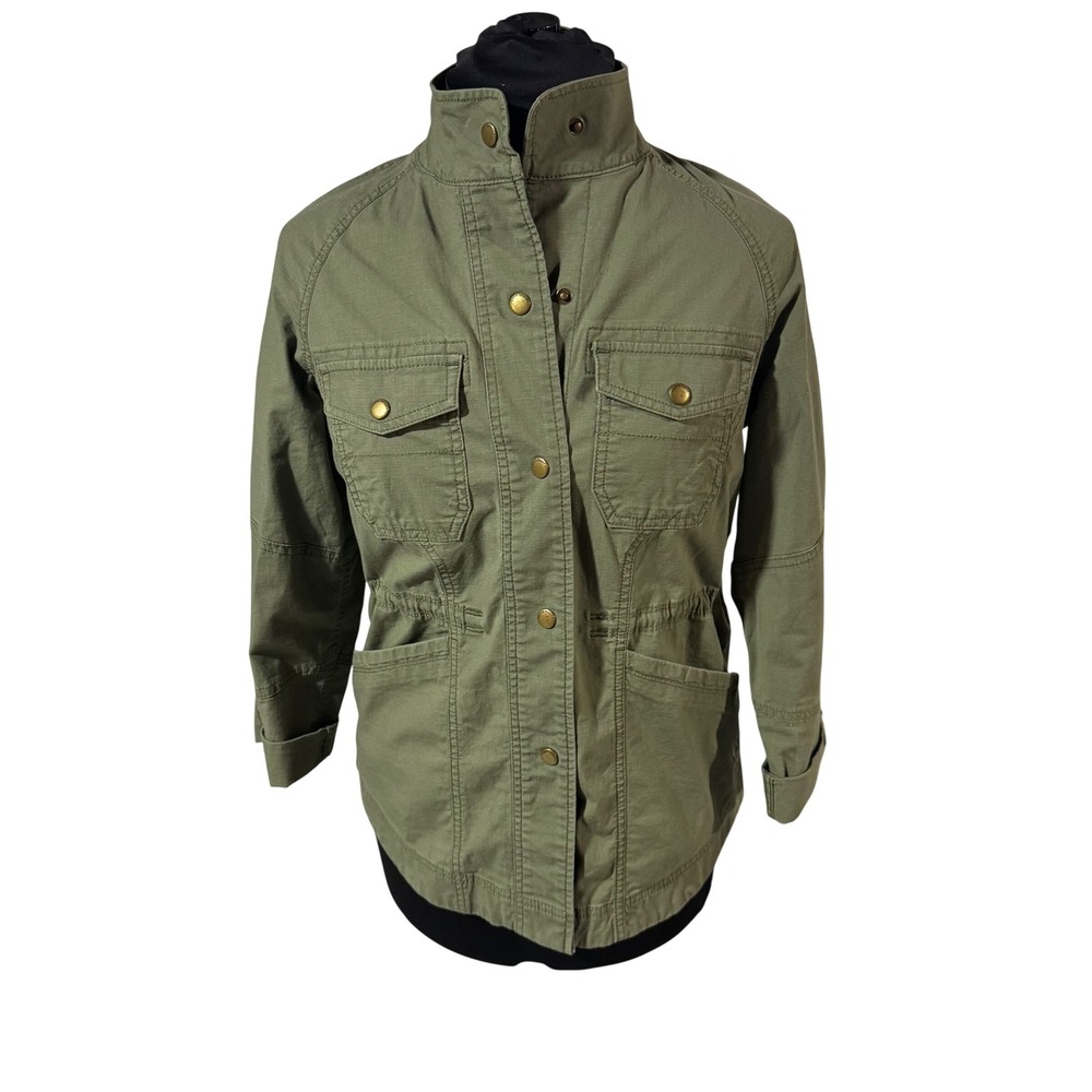 Eddie Bauer Olive Green Utility Jacket Women's Small Military‎ Style Pockets